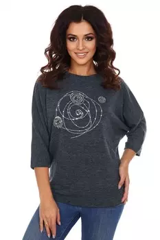 Блуза трикотажная Виллоу (серо-зеленая)