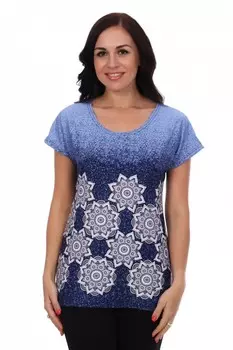 Блуза трикотажная Жанна (синяя) рр