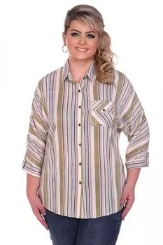 Блуза трикотажная Зои (зеленая полоса) рр