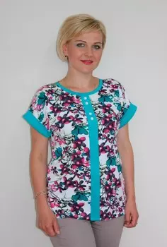 Блуза вискозная Аэлита (ментоловая) рр