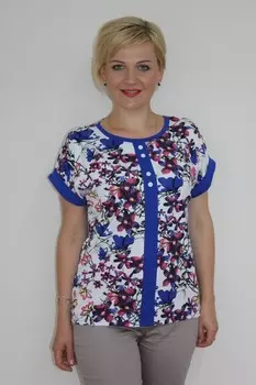 Блуза вискозная Аэлита (синяя) от