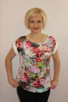 Блуза вискозная Ава (абстракция) рр