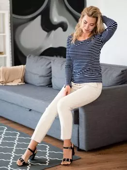 Блуза вискозная Юлиана (синяя)