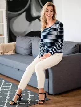 Блуза вискозная Юлиана (синяя) рр