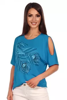 Блуза вискозная Лилит (бирюзовая) рр