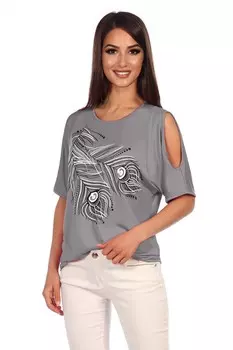 Блуза вискозная Лилит (серая) рр