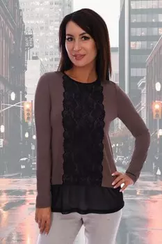 Блуза вискозная Модуль (коричневая)