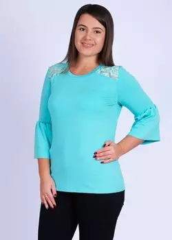 Блуза вискозная Надежда (зеленая) рр
