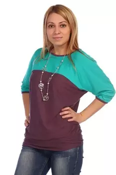 Блуза вискозная Орнамент (ментоловая) рр