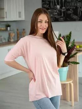 Блуза вискозная Самана (пудровая) рр