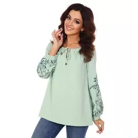 Блуза вискозная Сесилия (фисташковая) рр