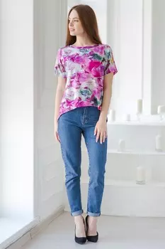 Блуза вискозная Стелла (розы)