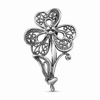 Брошь бижутерия Миранда (серебрение) зк