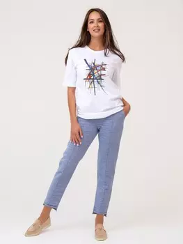 Брюки льняные Исидора (синие) рр