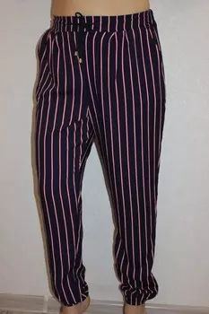 Брюки штапельные Ева (розовая полоса) рр