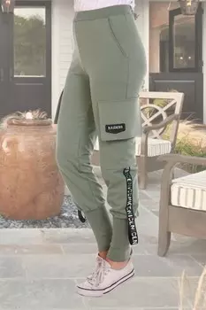 Брюки трикотажные Алина (оливковые)