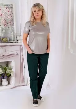 Брюки трикотажные Арабелла (зеленые)