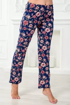 Брюки трикотажные Барокко (бежевые цветы)