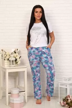 Брюки трикотажные Царица (голубой)