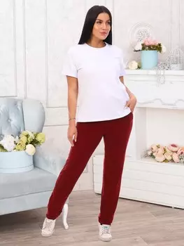 Брюки трикотажные Дэли (бордовые)