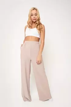 Брюки трикотажные Джэйд (бежевые)