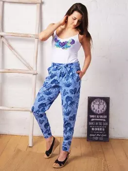 Брюки трикотажные Джаннет (синие)