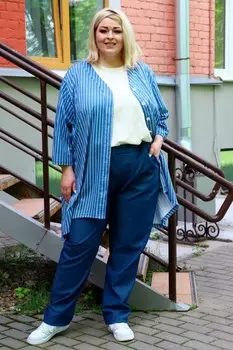 Брюки трикотажные Джинс (синие) рр