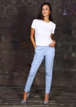 Брюки трикотажные Лаура (голубые)