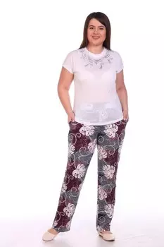 Брюки трикотажные Лола (листья)