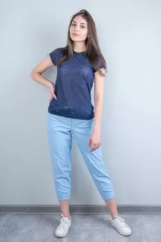 Брюки трикотажные Мериса (голубые)