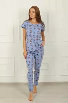 Брюки трикотажные Микаэла (голубые) рр