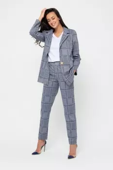 Брюки трикотажные Нелли (серо-синие)