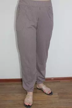 Брюки трикотажные Полина (коричневая полоса)