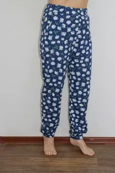 Брюки трикотажные Полина (ромашки)