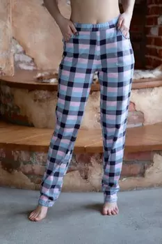 Брюки трикотажные Уют (голубые) рр