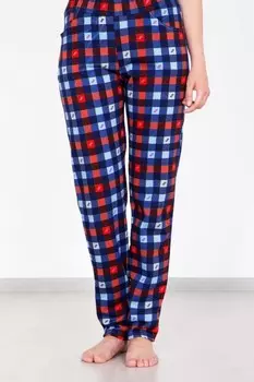 Брюки трикотажные Уют (сине-красные) рр