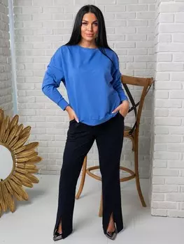 Брюки трикотажные Виталина (темно-синие)