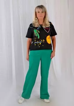 Брюки трикотажные Зульфия (зеленые)