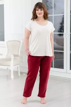 Брюки велюровые Лида (бордовые)