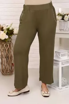 Брюки вискозные Октавия (хаки)