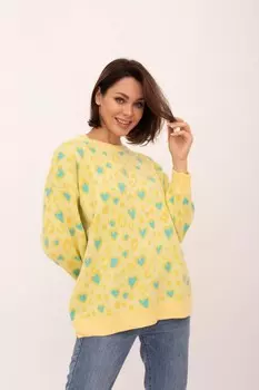 Джемпер вязаный Сердце (желтый)