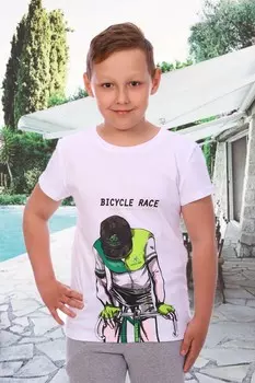 Футболка детская Гонка (белая)