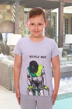 Футболка детская Гонка (серая)