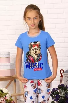 Футболка детская Снежана (голубая)