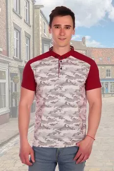 Футболка мужская Арбитр (бордово-бежевая) рр