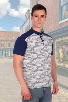 Футболка мужская Арбитр (серо-синяя) рр