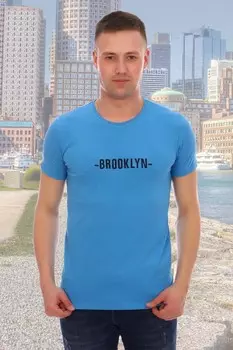Футболка мужская Бруклин (голубая) рр