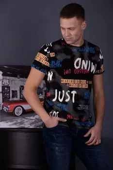 Футболка мужская Данил (черная) рр