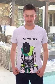 Футболка мужская Гонка (серая) рр