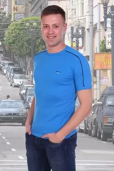 Футболка мужская Грег (голубая) рр